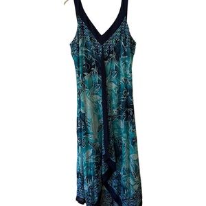 Style & Co Beautiful Handkerchief Hem Dress in stunning blue tones NWT